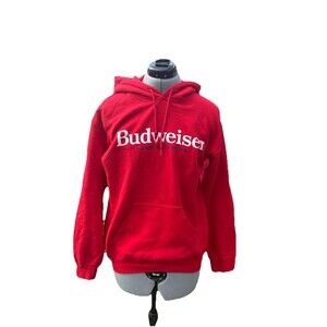 Budweiser | Red Graphic Hoodie Size Small